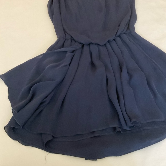 Alice + Olivia Silk Sleeveless Midi Dress Keyhole Back in Navy Size S/P - Picture 9 of 14